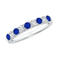 Bague demi-éternité en or 14 carats saphir et diamant de la collection Angara Nature