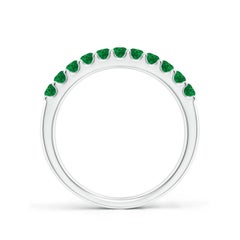 Angara Natural Shared Prong Set Eternity Emerald Wedding Band in 14K Solid Gold