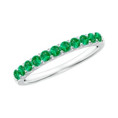 Angara natürlichen geteilt Prong Set Ewigkeit Smaragd Hochzeit Band in 14K massivem Gold