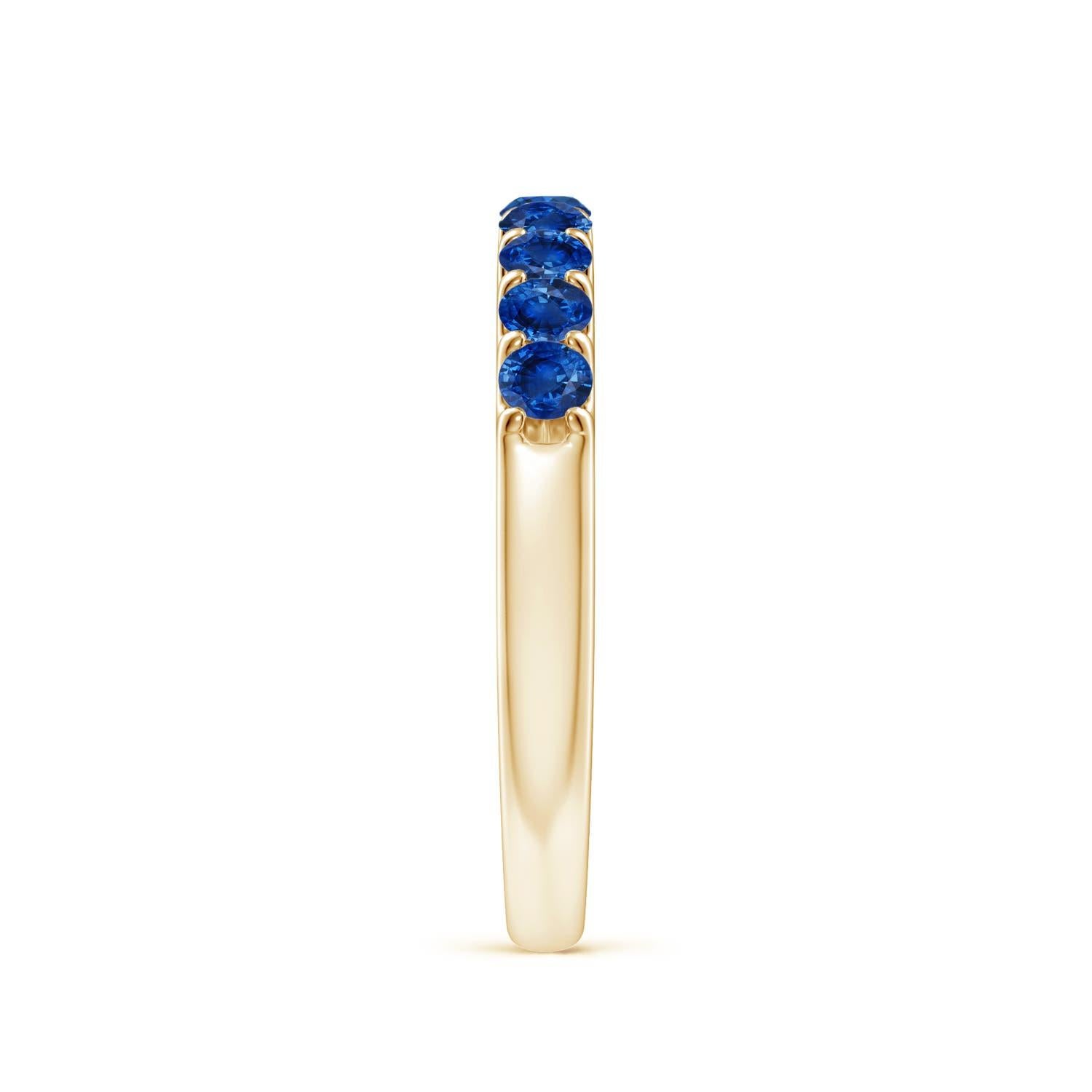 Angara Alianza de boda natural compartida con zafiro en oro macizo de 14K en Nuevo estado para la venta en Los Angeles, CA