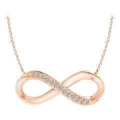 ANGARA Collana Infinity con diamanti naturali da 0,05cttw in oro rosa 14K