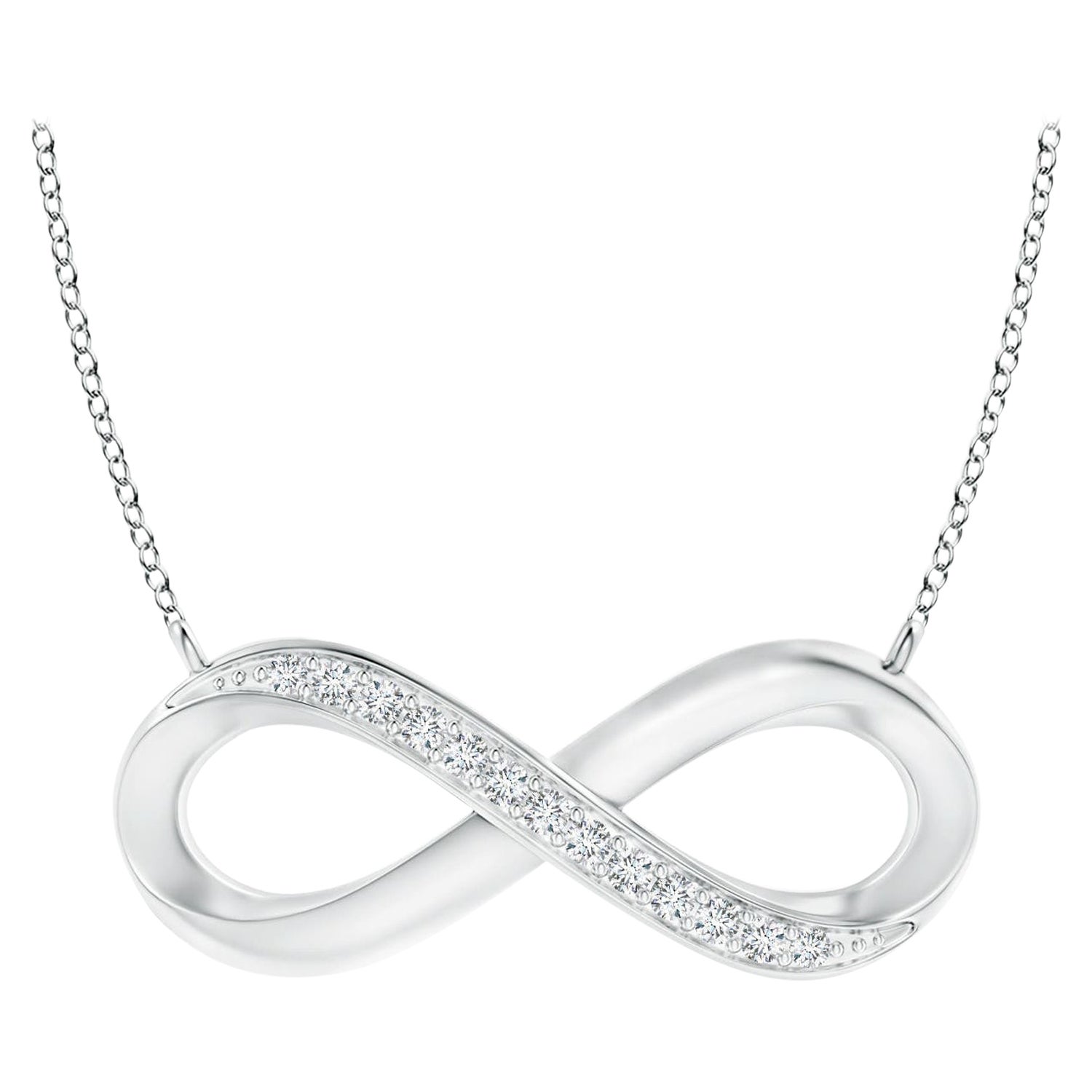 ANGARA Collana Infinity con diamanti naturali da 0,05cttw in oro bianco 14 carati