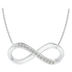 ANGARA Collana Infinity con diamanti naturali da 0,05cttw in oro bianco 14 carati