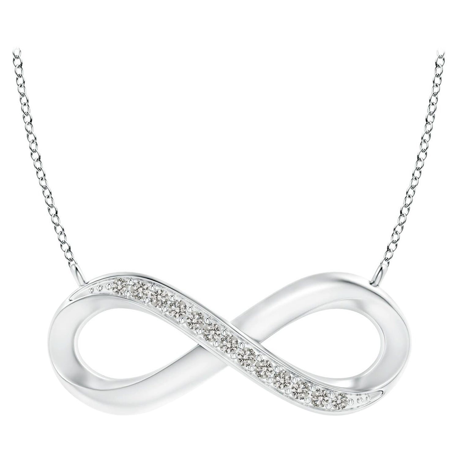 ANGARA Collana infinita di diamanti naturali da 0,05 carati in platino