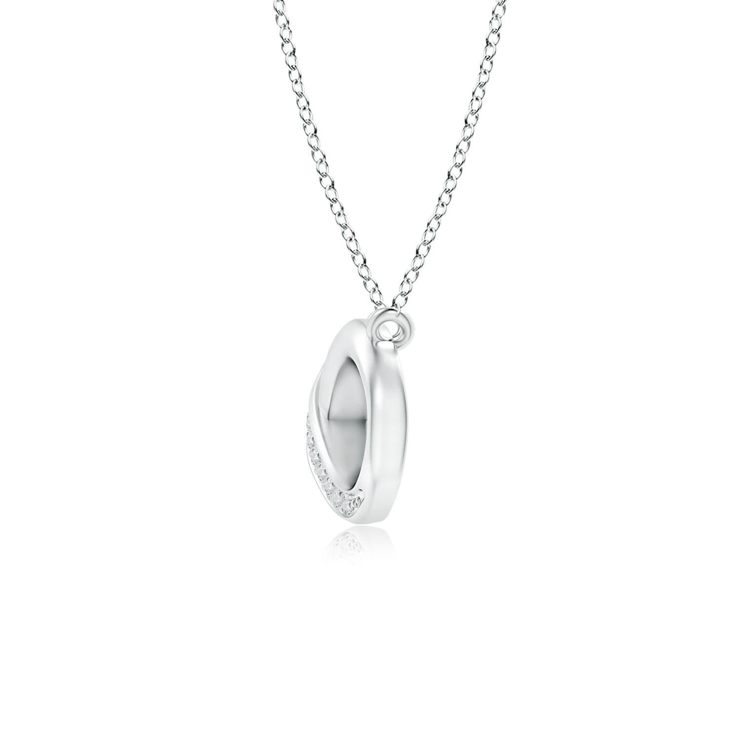 This classic infinity loop pendant, held horizontally by a hidden bale, looks impeccably exquisite. Sparkling diamonds partly accentuate the stunning infinity frame, offering a hint of sparkle. This beautiful symbol of never-ending love is crafted