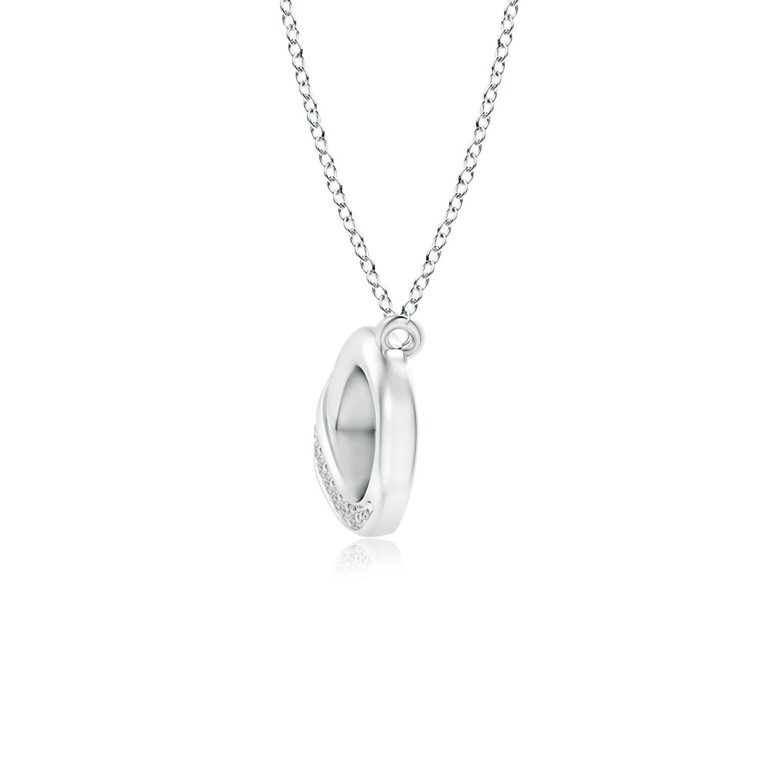 Round Cut ANGARA Natural Sideways 0.05cttw Diamond Infinity Necklace in 14K White Gold For Sale