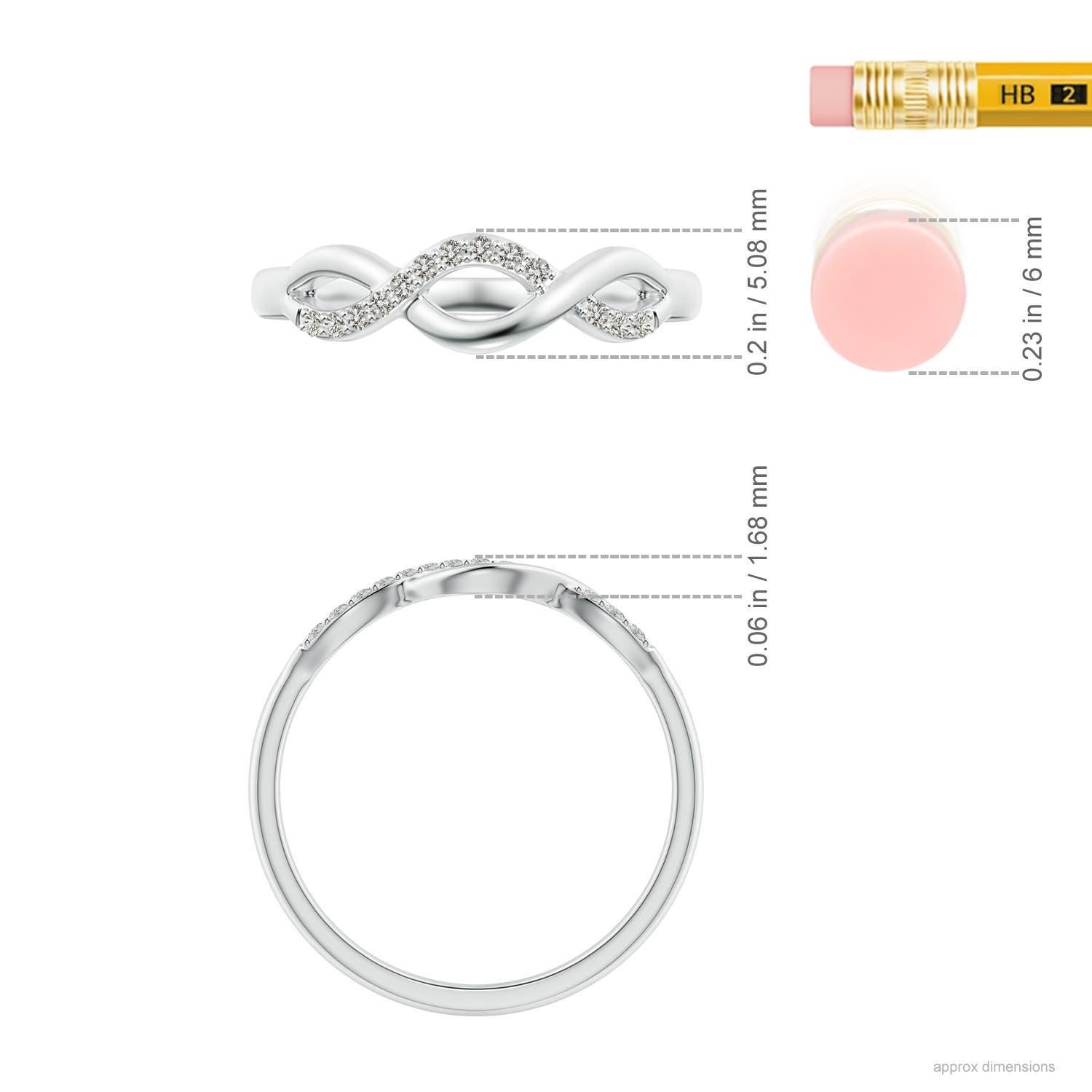 Anillo Infinito Angara de Diamantes Naturales de una Cara entrecruzados en Oro Macizo de 14 K en venta 1