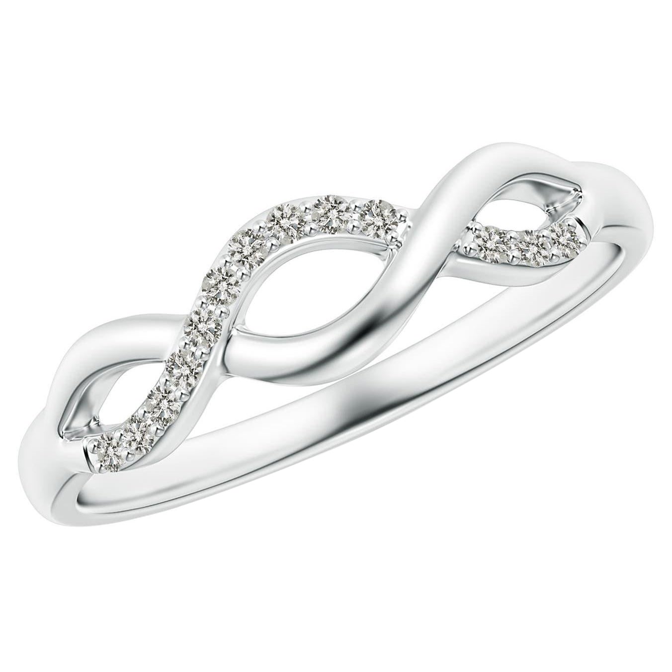 Anillo Infinito Angara de Diamantes Naturales de una Cara entrecruzados en Oro Macizo de 14 K