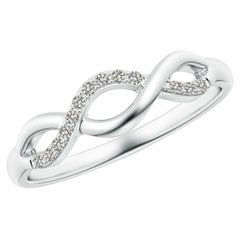 Anillo Infinito Angara de Diamantes Naturales de una Cara entrecruzados en Oro Macizo de 14 K
