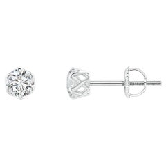 Angara Natural Six Prong-Set Diamond Solitaire Filigree Stud Earring in 14K Gold (Clou d
oreille filigrane en or)