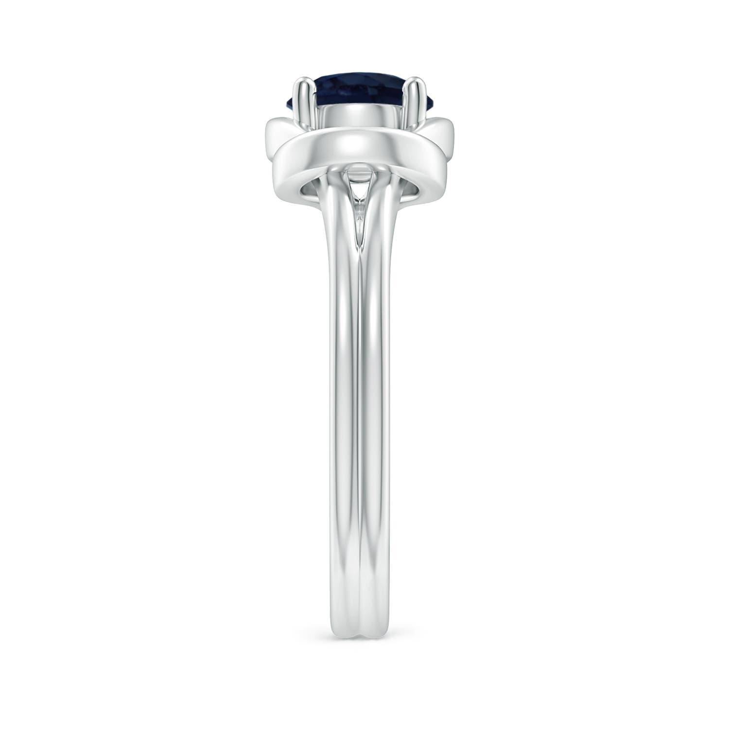 Angara Natürlicher Solitär 1 ct Blauer Saphir Knoten Verlobungsring in 14K Gold im Zustand „Neu“ im Angebot in Los Angeles, CA