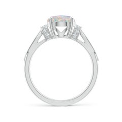Angara Bague solitaire en or massif 14K de 1,45 ct d'opale naturelle avec diamants