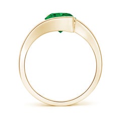 Angara Natural Solitaire 1.5 ct Emerald Bypass Engagement Ring in 14K Solid Gold