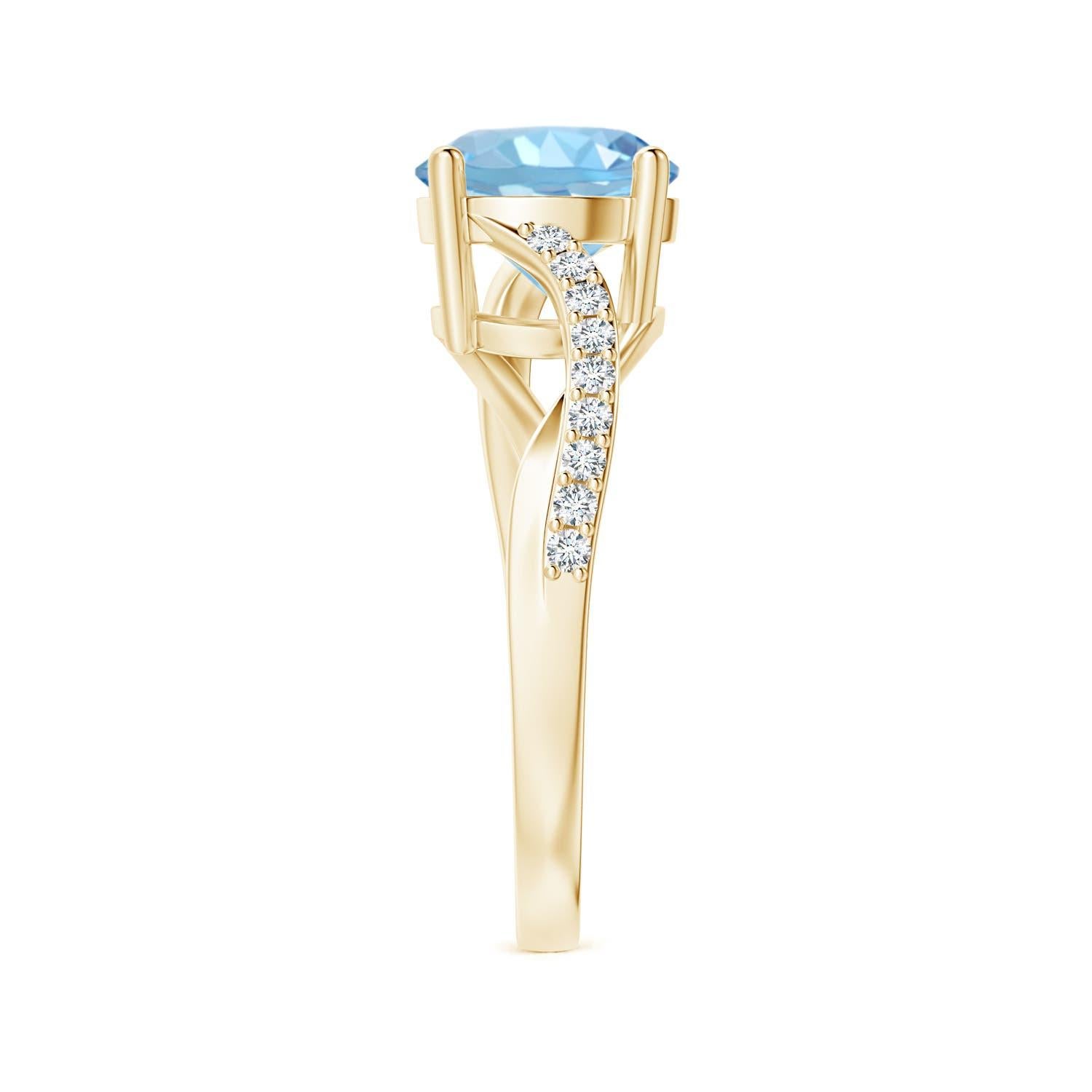Anello di fidanzamento Angara Natural Solitaire 1.6 ct con acquamarina in oro massiccio 14K In condizioni Nuovo in vendita a Los Angeles, CA