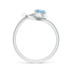 Angara Natural Solitaire Aquamarine Infinity Knot Engagement Ring in 14K Gold