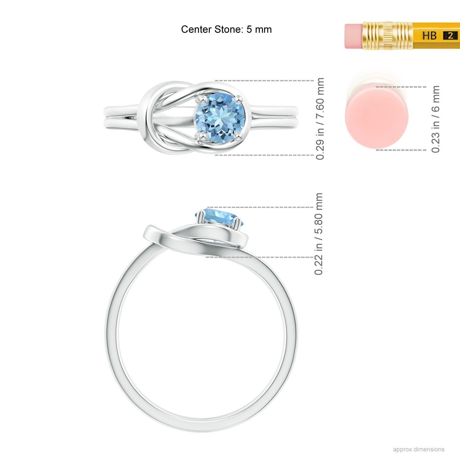 Angara natürlichen Solitär Aquamarin Unendlichkeit Knoten Verlobungsring in 14K Gold im Angebot 1