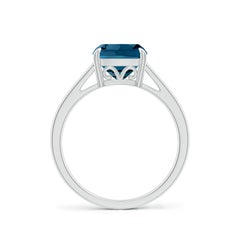 Bague en or massif 14K avec solitaire naturel et coussin de 2,5 ct de topaze bleue de Londres Angara