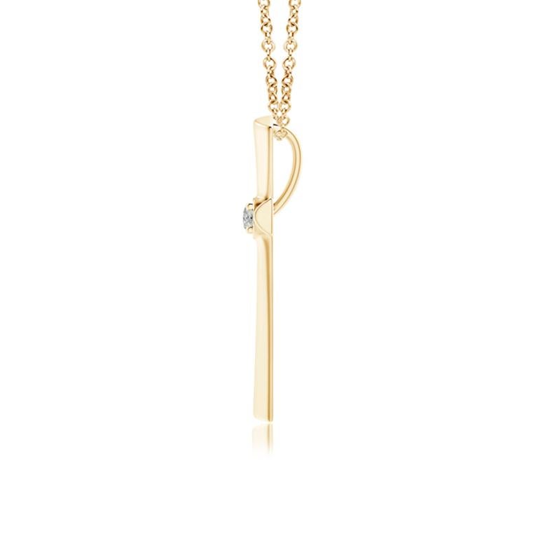 ANGARA Natürlicher Solitär 0,1cttw Diamant-Kreuz-Anhänger aus 14K Gelbgold (Rundschliff)