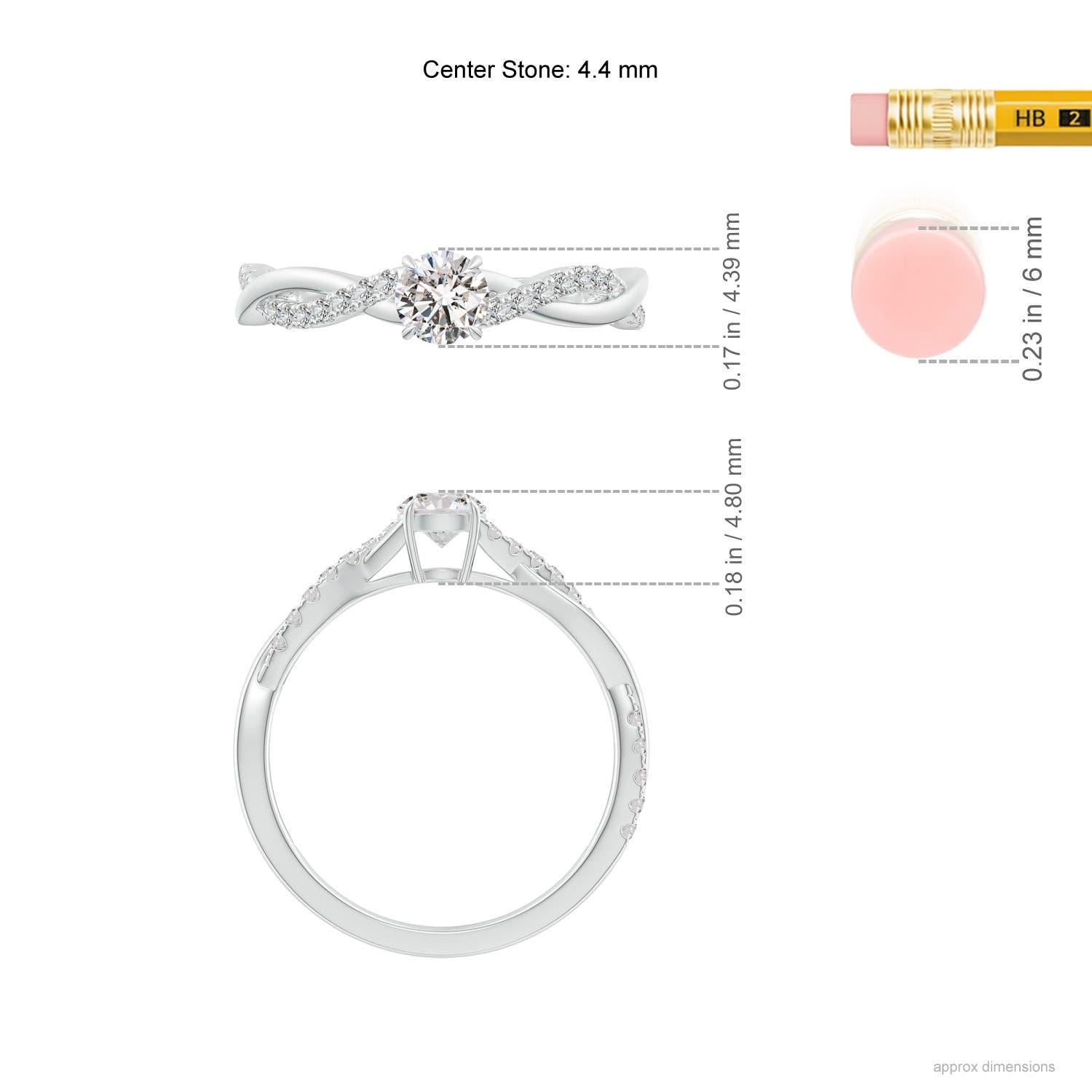 Angara natürlichen Solitär Diamant Verlobungsring in 14K massivem Gold für Frauen Damen im Angebot