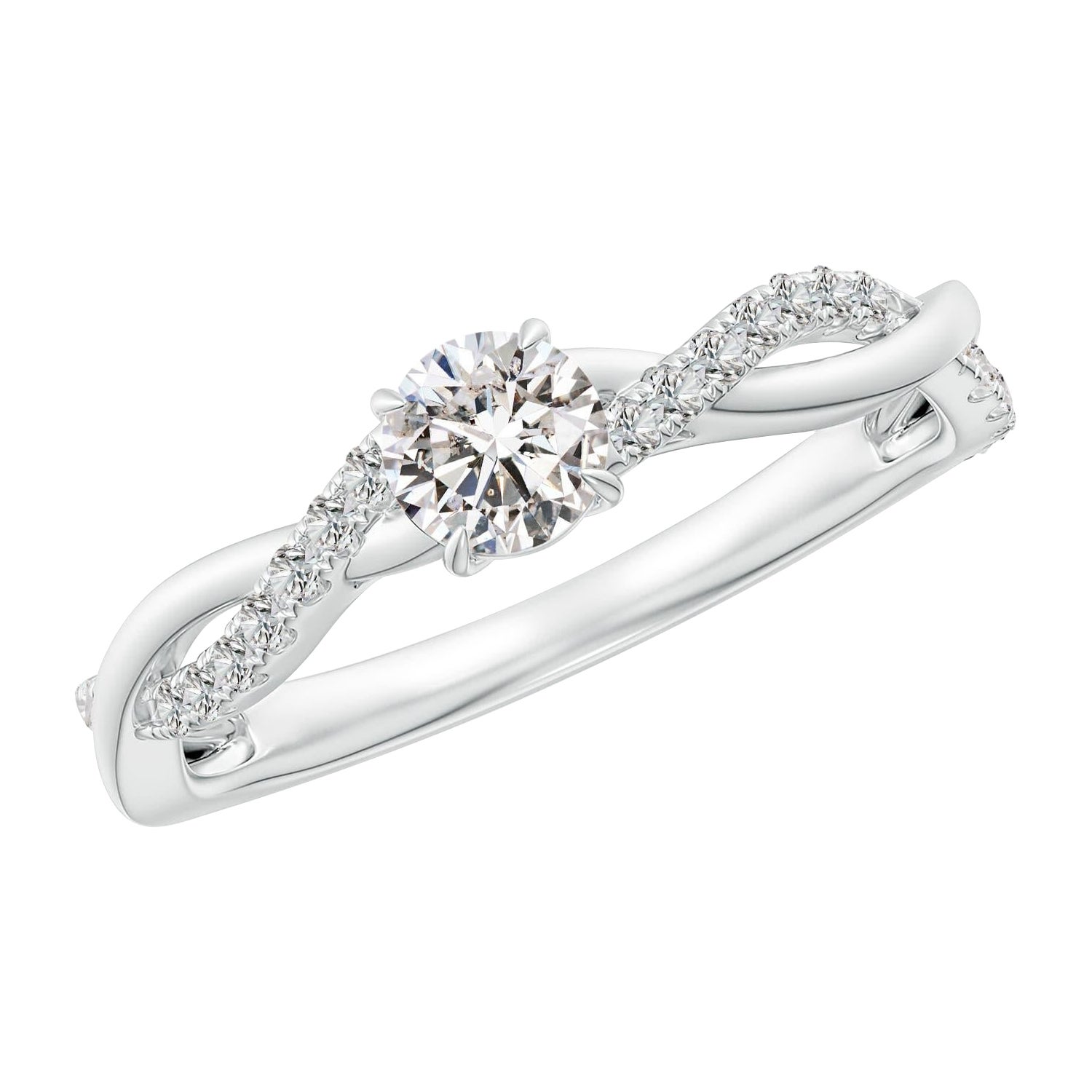Angara natürlichen Solitär Diamant Verlobungsring in 14K massivem Gold für Frauen