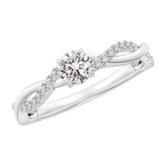 Angara natürlichen Solitär Diamant Verlobungsring in 14K massivem Gold für Frauen