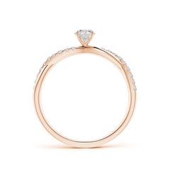Angara Natürlicher Solitär Diamant Verlobungsring mit Akzenten in 14K massivem Gold