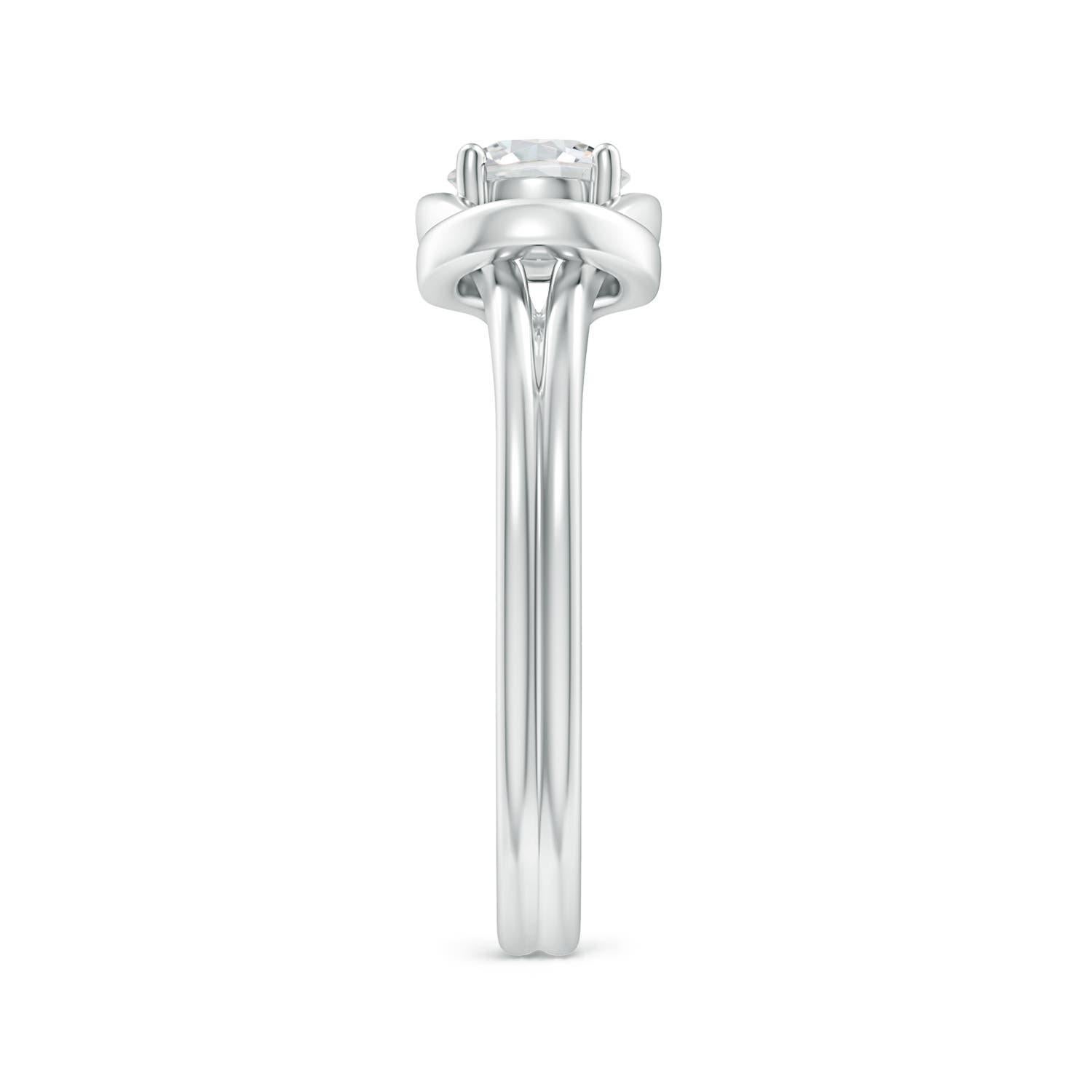 Angara natürlichen Solitär Diamant Infinity Knot Ring in 14K Solid Gold für Frauen (Rundschliff) im Angebot