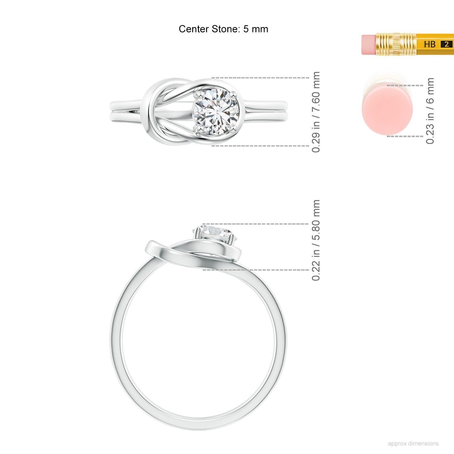 Angara natürlichen Solitär Diamant Infinity Knot Ring in 14K Solid Gold für Frauen Damen im Angebot