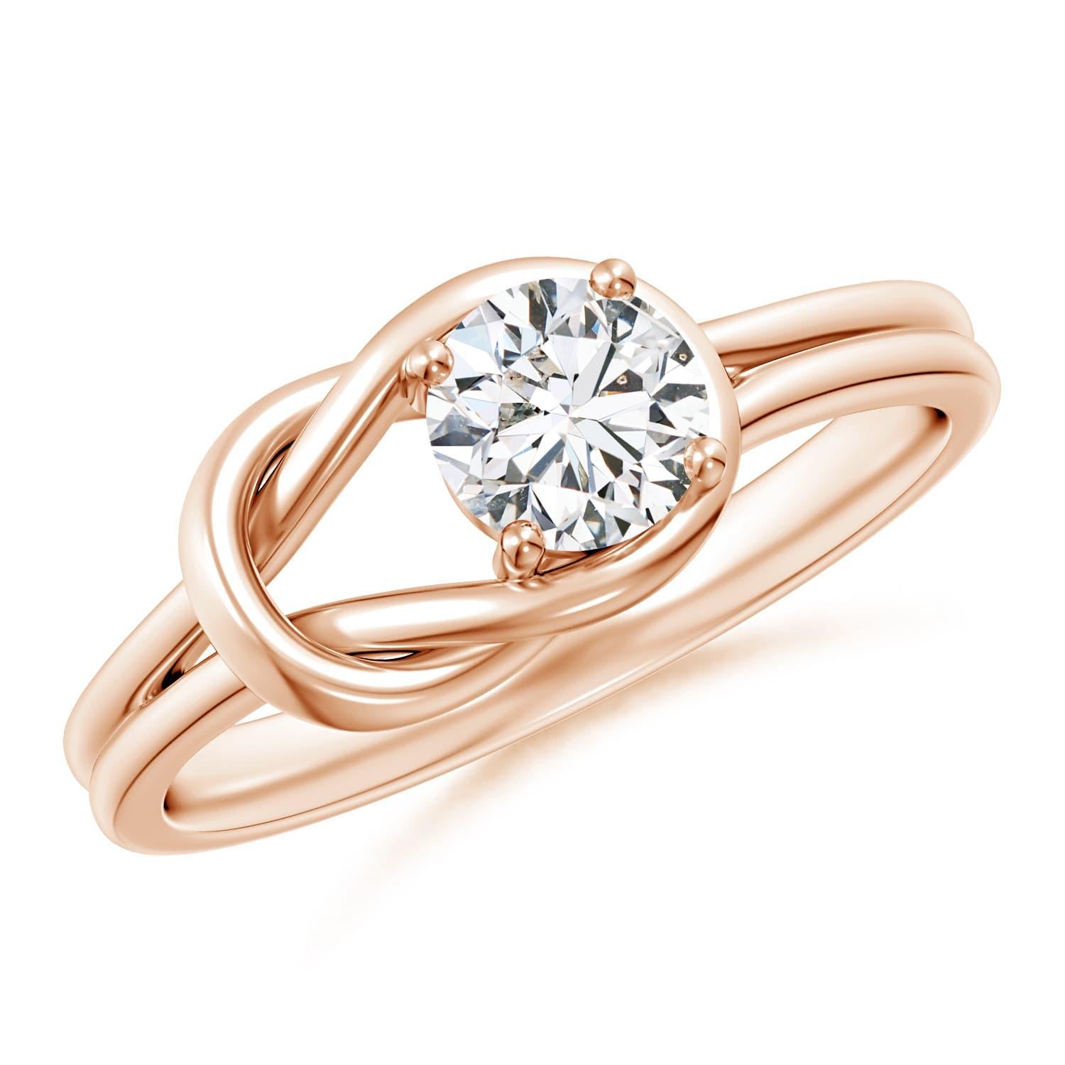 Angara natürlichen Solitär Diamant Infinity Knot Ring in 14K Solid Gold für Frauen im Angebot 2