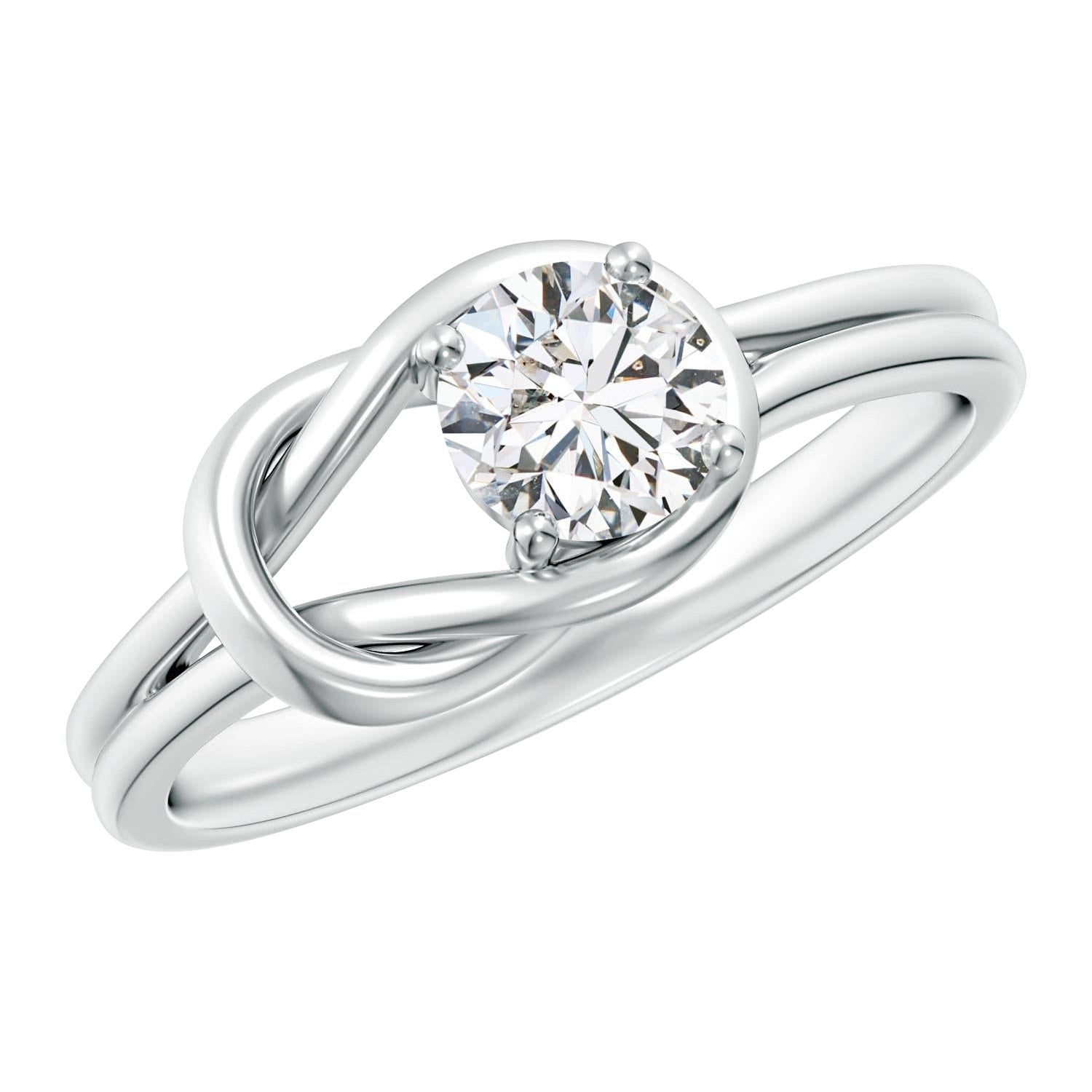 Angara natürlichen Solitär Diamant Infinity Knot Ring in 14K Solid Gold für Frauen