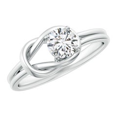 Angara natürlichen Solitär Diamant Infinity Knot Ring in 14K Solid Gold für Frauen