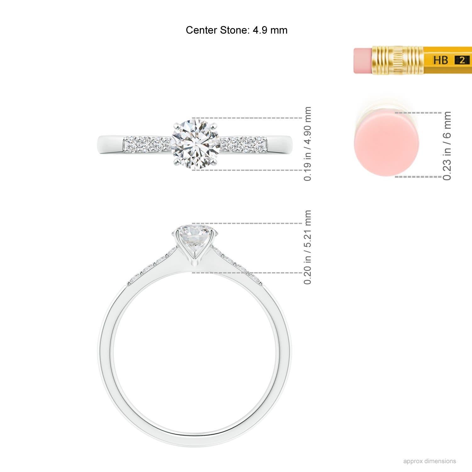 Angara Natürlicher Solitär Diamant Verlobungsring mit verjüngtem Schaft in 14K massivem Gold Damen im Angebot