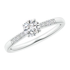 Angara Natürlicher Solitär Diamant Verlobungsring mit verjüngtem Schaft in 14K massivem Gold