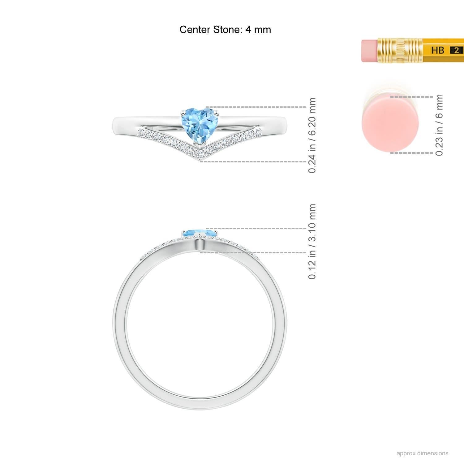 Angara natürlichen Solitär Herz Aquamarin und Diamant-Ring in 14K massivem Gold im Zustand „Neu“ im Angebot in Los Angeles, CA