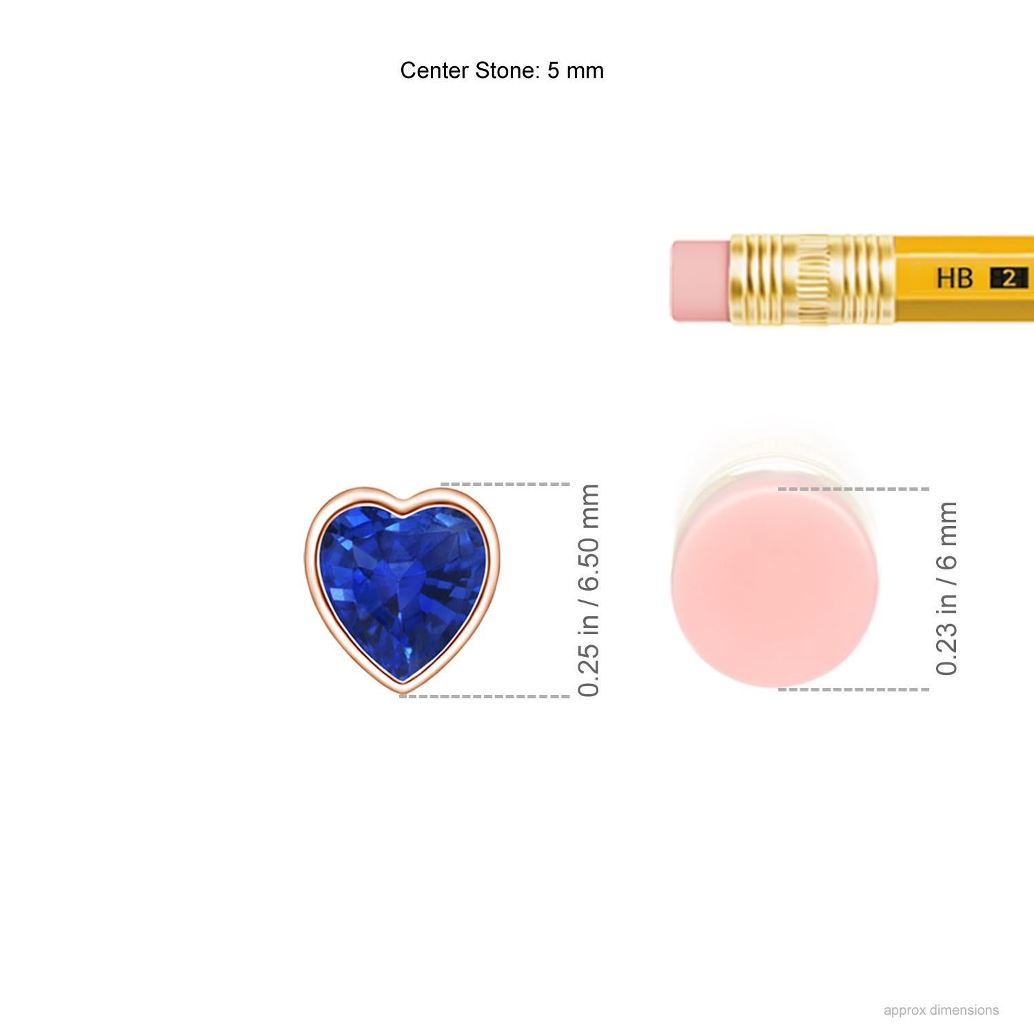 Modern ANGARA Natural Solitaire Heart 0.48ct Blue Sapphire Pendant in 14K Rose Gold For Sale