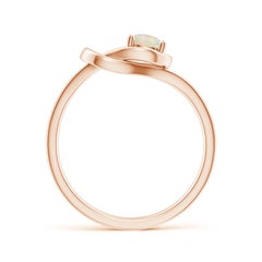 Angara Natural Solitaire Opal Infinity Knot Ring in 14K Solid Gold for Women