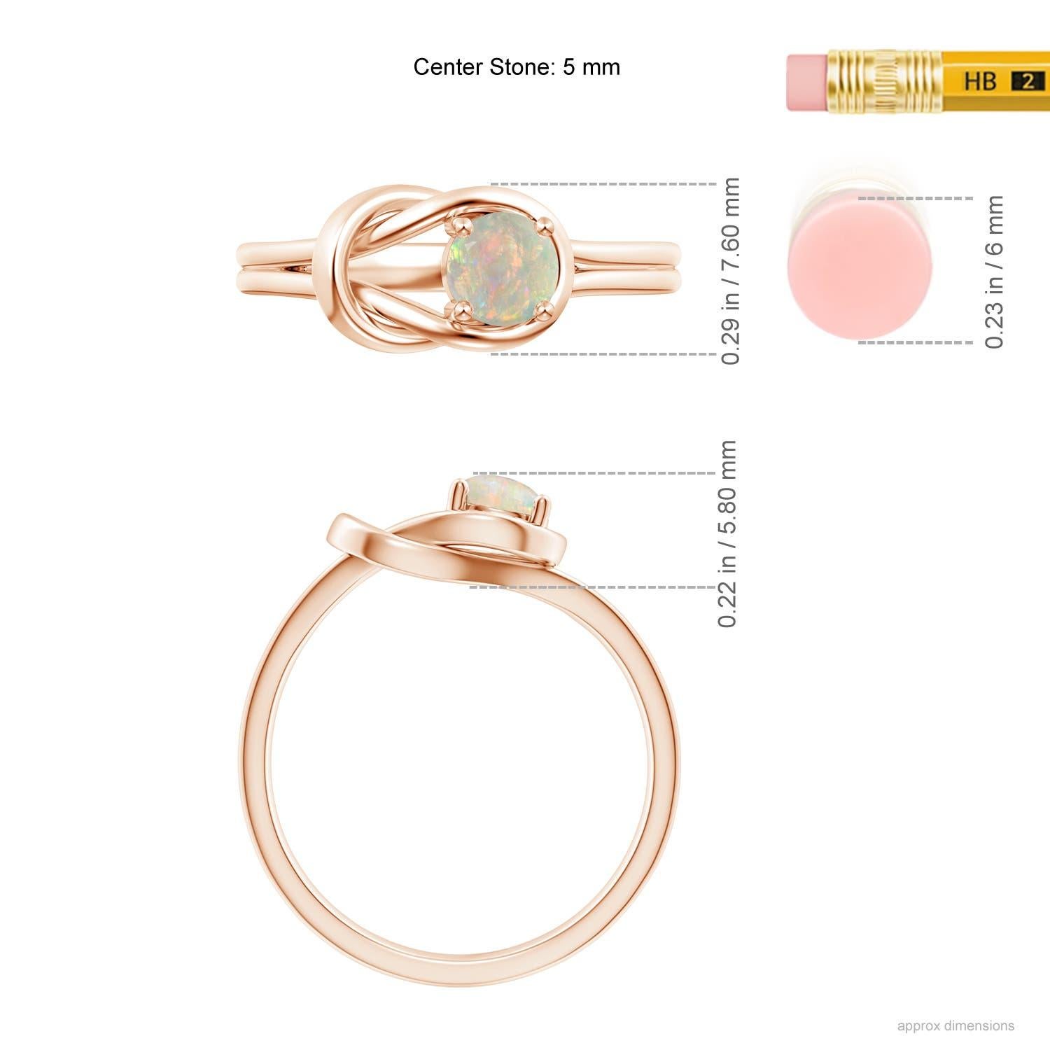 Angara natürlichen Solitär Opal Infinity Knot Ring in 14K Solid Gold für Frauen im Angebot 1