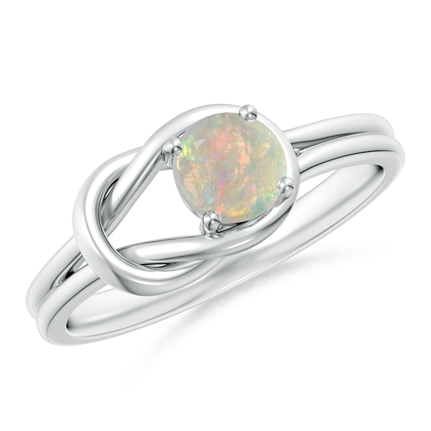 Angara natürlichen Solitär Opal Infinity Knot Ring in 14K Solid Gold für Frauen im Angebot 2