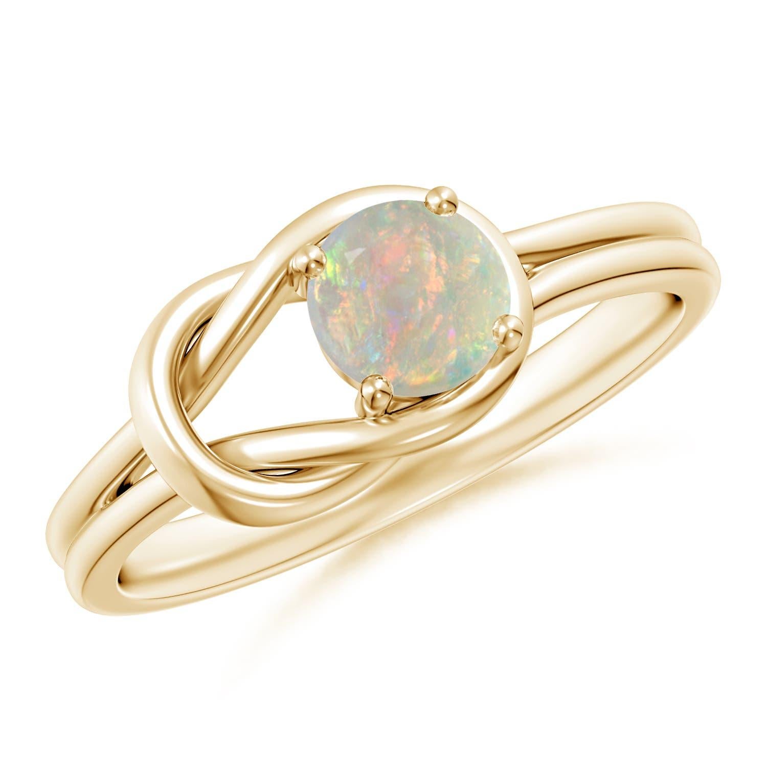 Angara natürlichen Solitär Opal Infinity Knot Ring in 14K Solid Gold für Frauen im Angebot 3