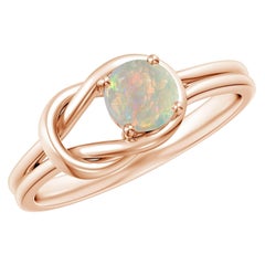 Angara natürlichen Solitär Opal Infinity Knot Ring in 14K Solid Gold für Frauen