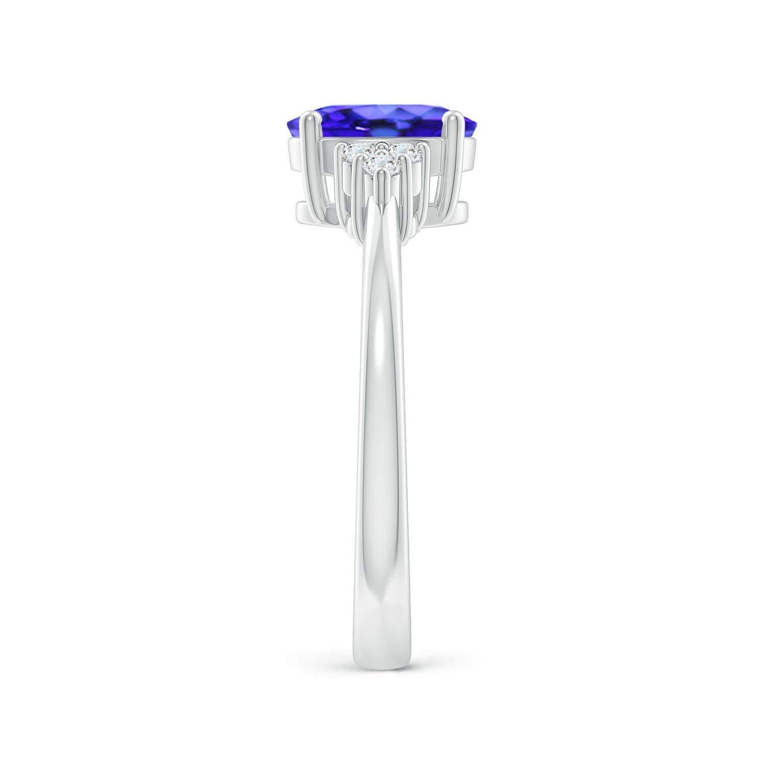 Angara natürlichen Solitär Oval 1,25 ct Tanzanite Versprechen Ring in 14K massivem Gold (Ovalschliff) im Angebot