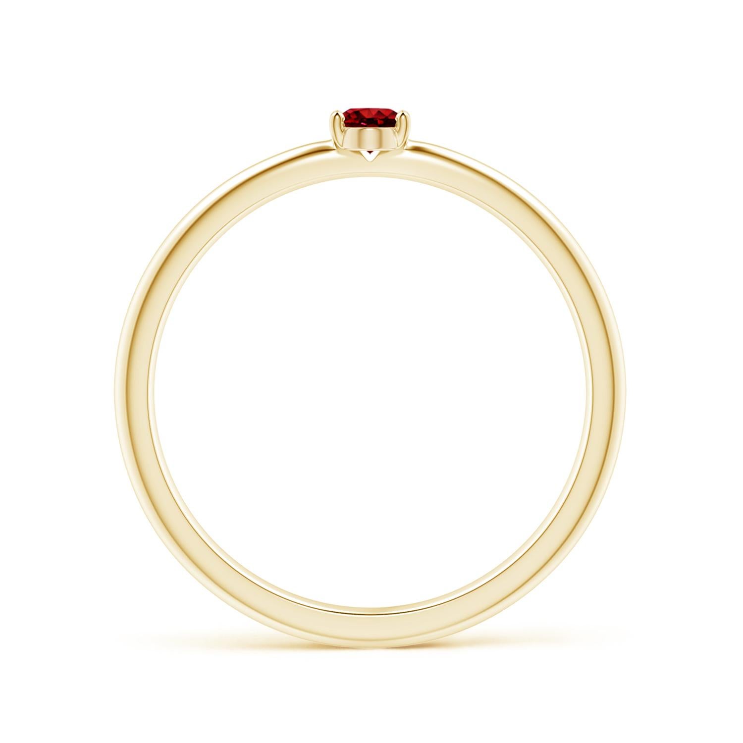 En vente :  ANGARA Bague solitaire ovale avec promesse en or jaune 14 carats et rubis de 0,20 carat 4