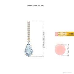 Angara Orecchini a goccia con pera solitaria naturale da 1,3 carati di acquamarina in oro massiccio 14K