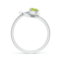 Angara Natural Solitaire Peridot Infinity Knot Ring in 14K Solid Gold for Women