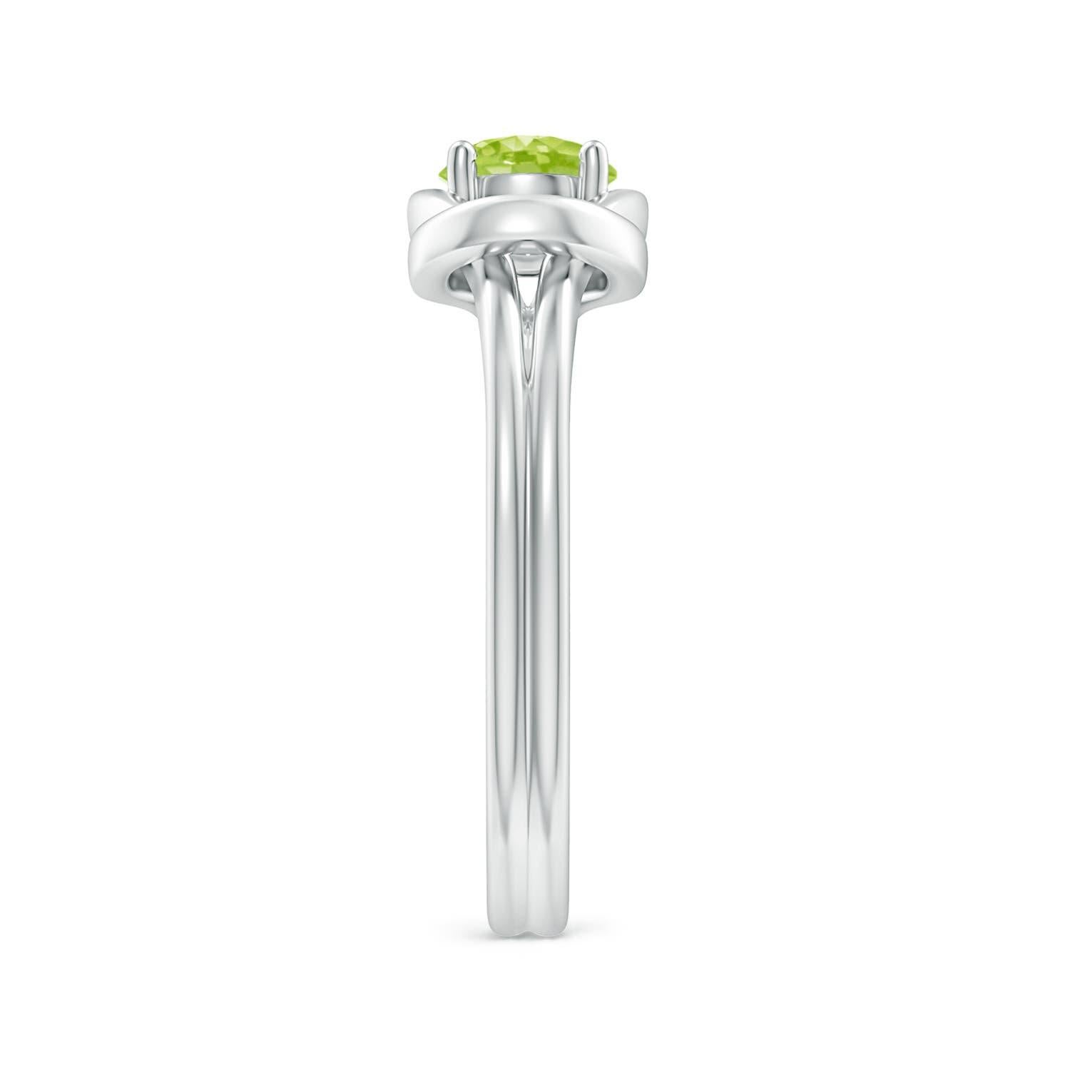 Angara Anello solitario naturale con peridoto e nodo infinito in oro massiccio 14K per donna In condizioni Nuovo in vendita a Los Angeles, CA
