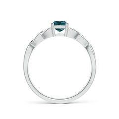 Angara Natural Solitaire Princess-Cut Enhanced Blue Diamond Ring in 14K Gold