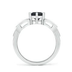 Angara Natural Solitaire Round 1.25 ct Enhanced Black Diamond Ring in 14K Gold
