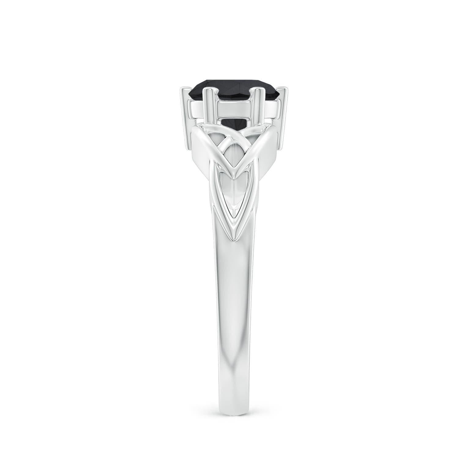 Anillo Angara de Diamante Negro Realzado con Solitario Natural Redondo de 1,25 ct en Oro de 14K en Nuevo estado para la venta en Los Angeles, CA