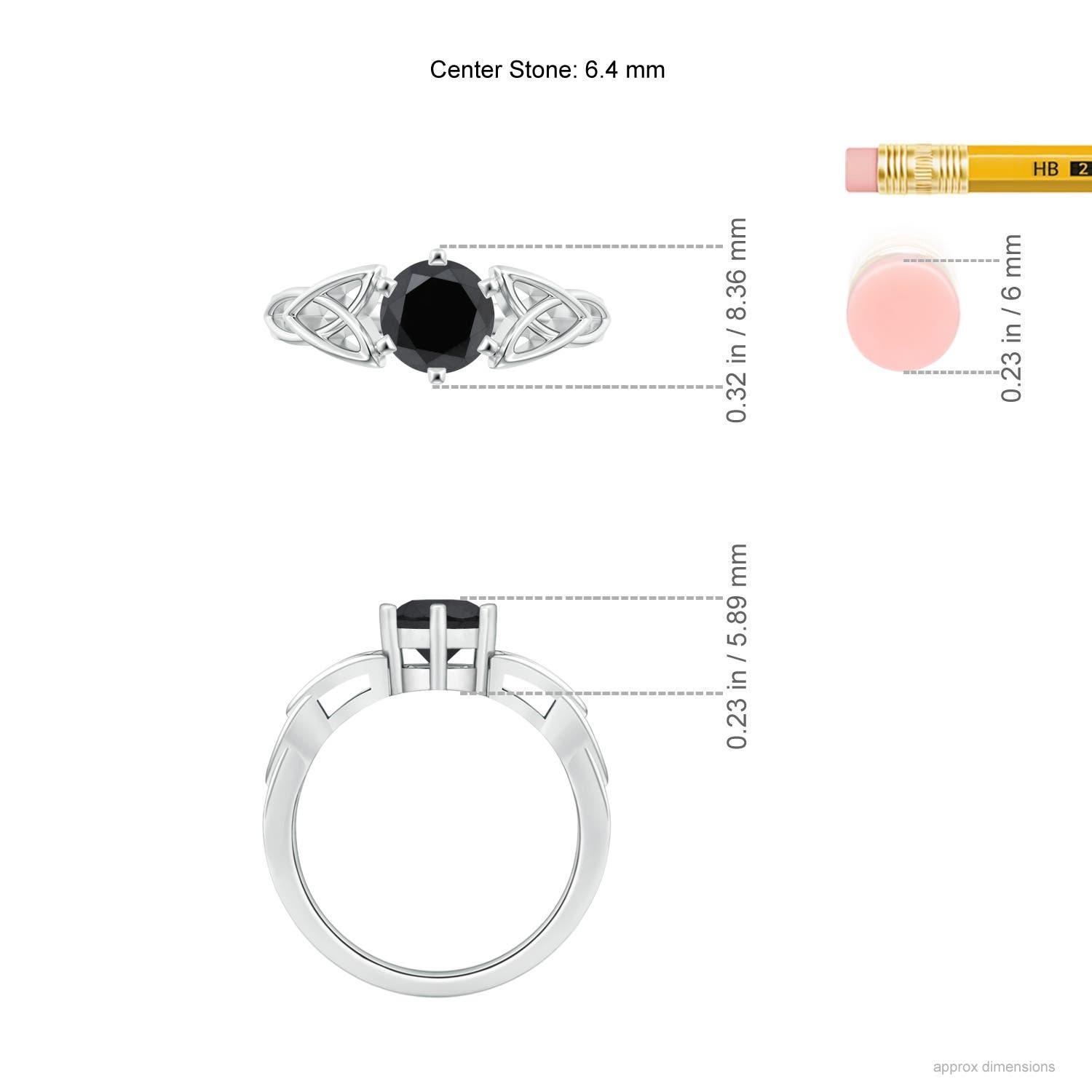 Anillo Angara de Diamante Negro Realzado con Solitario Natural Redondo de 1,25 ct en Oro de 14K en venta 1