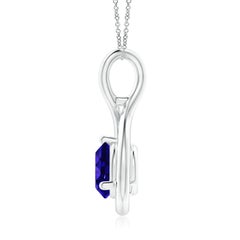 Angara Natural Solitaire Round 1.45 ct Tanzanite Twist Pendant in 14K Solid Gold